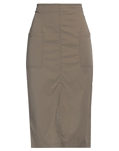ALESSIA SANTI Gonna midi Verde militare 66% Cotone, 31% Poliammide, 3% Elastan
