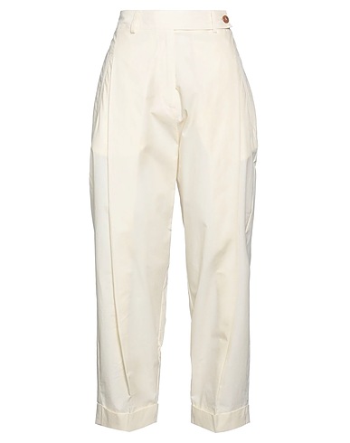 ALYSI Casual pants Cream 100% Cotton
