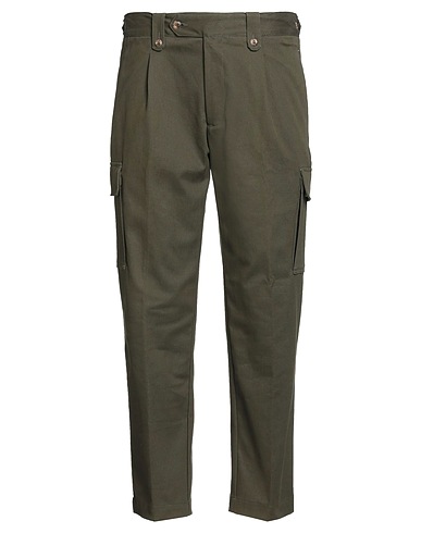 MYTHS Casual pants Military green 98% Cotton, 2% Elastane