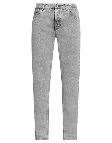 BRUNELLO CUCINELLI Denim trousers Grey 100% Cotton, Leather