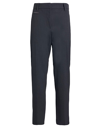 BRUNELLO CUCINELLI Casual trouser Charcoal 76% Virgin Wool, 22% Polyamide, 2% Elastane, Brass