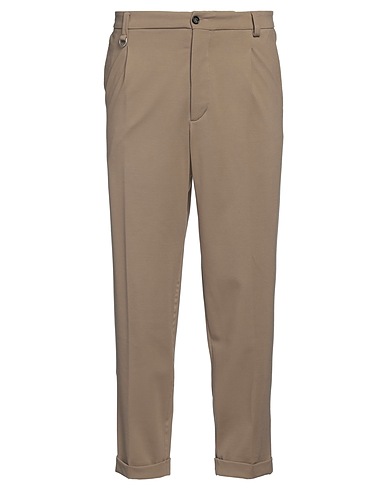 PAOLO PECORA Casual trouser Khaki 56% Viscose, 36% Polyamide, 8% Elastane