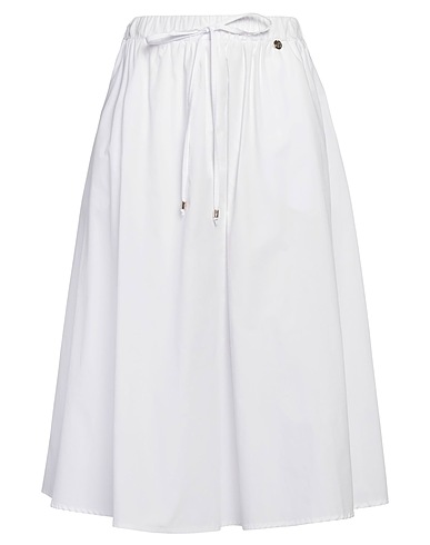 CAFèNOIR Midi skirt White 100% Cotton