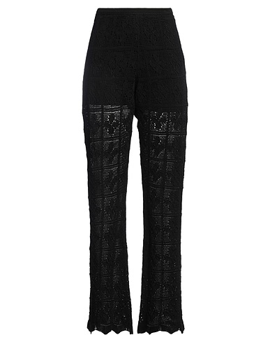 LIVIANA CONTI Casual trouser Black 68% Cotton, 28% Polyamide, 4% Elastane