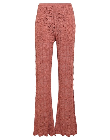 LIVIANA CONTI Casual trouser Brown 68% Cotton, 28% Polyamide, 4% Elastane