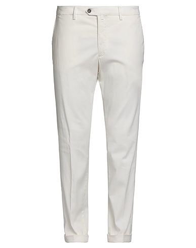 B SETTECENTO Casual trouser White 60% Lyocell, 38% Cotton, 2% Elastane