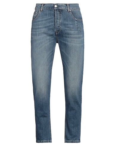 DANIELE ALESSANDRINI Denim trousers Blue 98% Cotton, 2% Elastane