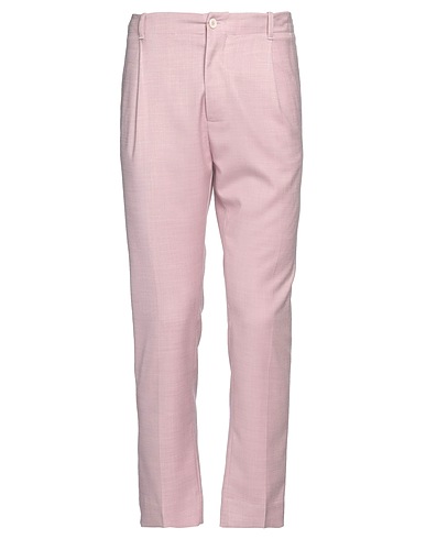DANIELE ALESSANDRINI Casual trouser Light pink 82% Polyester, 17% Viscose, 1% Elastane