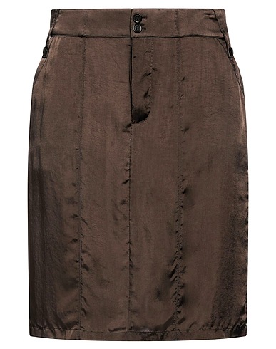 SAINT LAURENT Gonna midi Cioccolato 100% Cupro