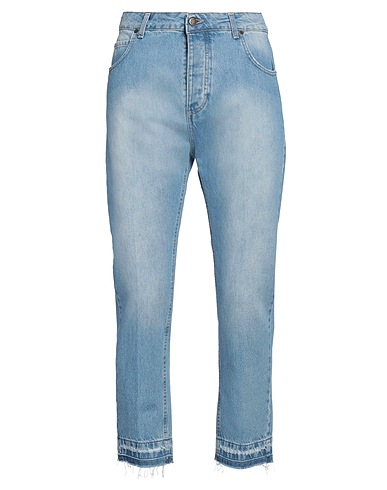THE EDITOR Denim trousers Blue 100% Cotton