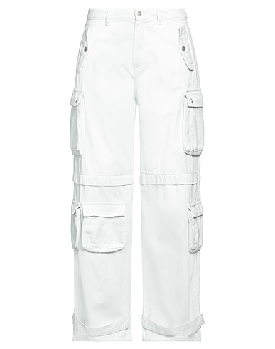 ICON DENIM Denim pants White 100% Cotton