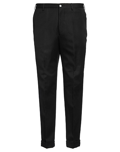 SANTANIELLO Casual pants Black 68% Cotton, 32% Linen