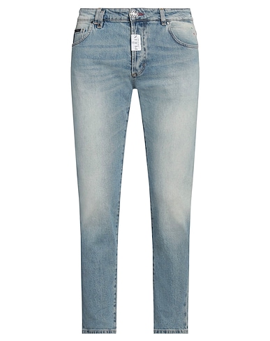 PHILIPP PLEIN Denim trousers Blue 99% Cotton, 1% Elastane