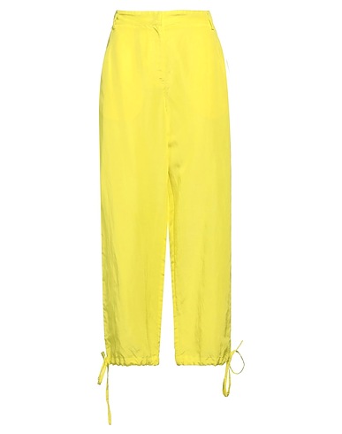 MSGM Casual trouser Yellow 75% Viscose, 25% Linen