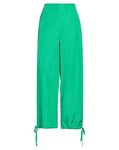 MSGM Pantalone Verde 75% Viscosa, 25% Lino