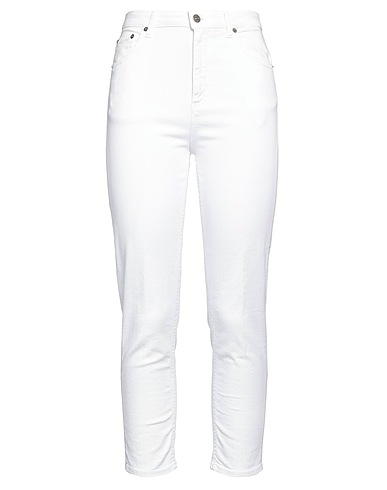 DONDUP BOTTOMWEAR Bianco 92% Cotone, 6% Elastomultiestere, 2% Elastan