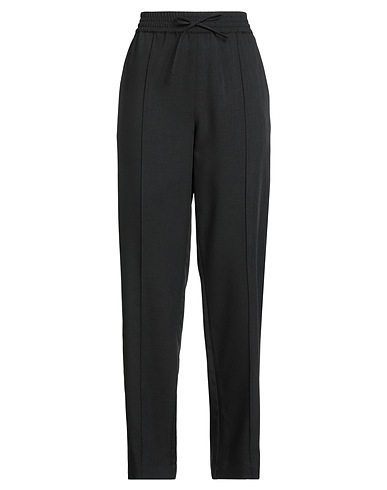 SOLOTRE Casual pants Black 94% Polyester, 6% Elastane, Acetate, Viscose