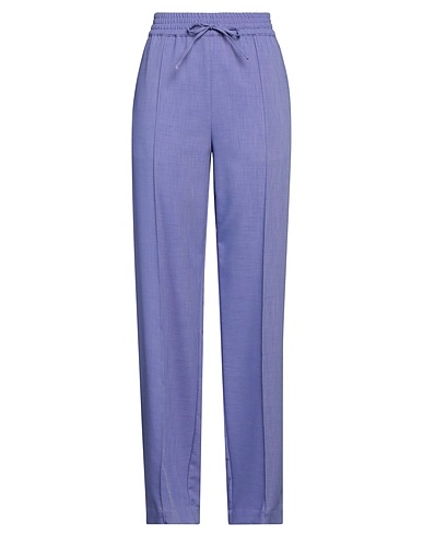 SOLOTRE Pantalon Violet 94% Polyester, 6% Élasthanne, Acétate, Viscose