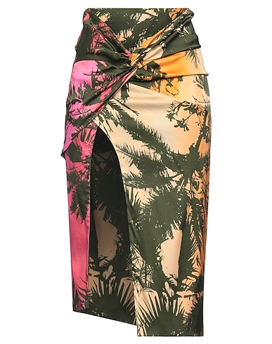 LANEUS Midi skirt Dark green 97% Viscose, 3% Elastane