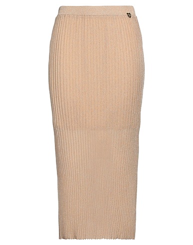 TWINSET Midi skirt Sand 73% Viscose, 18% Polyamide, 9% Metallic Polyester