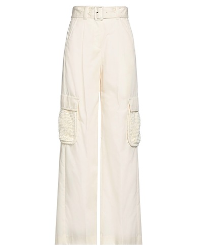 KRIZIA Casual trouser Ivory 67% Polyester, 33% Cotton