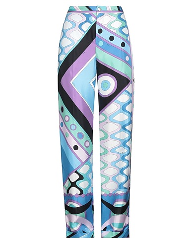 PUCCI BOTTOMWEAR Light blue 100% Silk