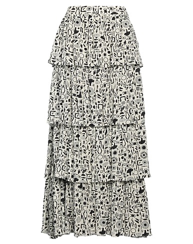 MUZUNGU SISTERS Maxi Skirts Ivory 100% Silk