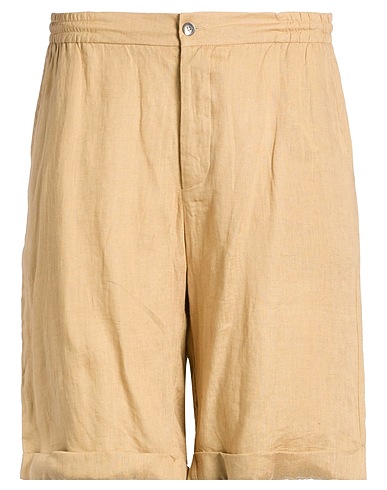 ALPHA STUDIO Shorts & Bermuda KHAKI 100% Linen
