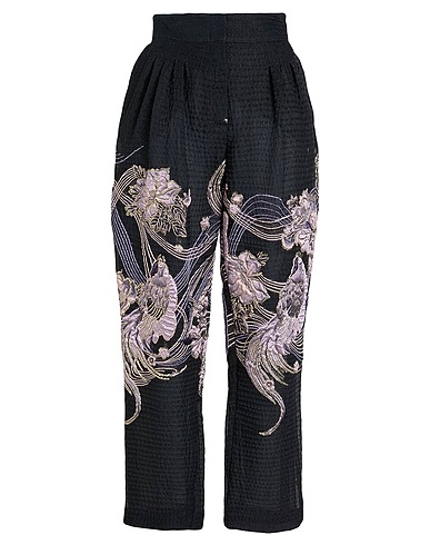ALBERTA FERRETTI Casual pants Black 100% Silk, Polyamide
