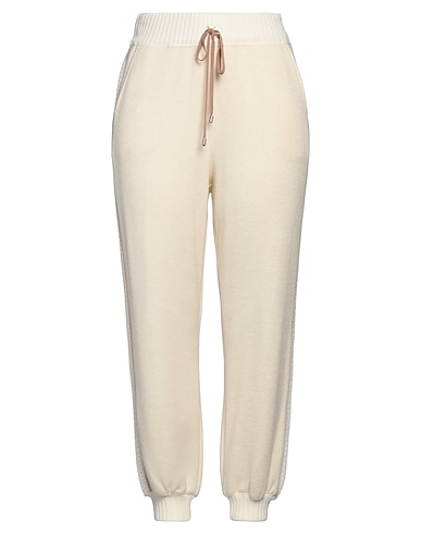 TRICOT CHIC Casual trouser Ivory 41% Viscose, 29% Polyester, 15% Nylon, 8% Polyamide, 7% Wool