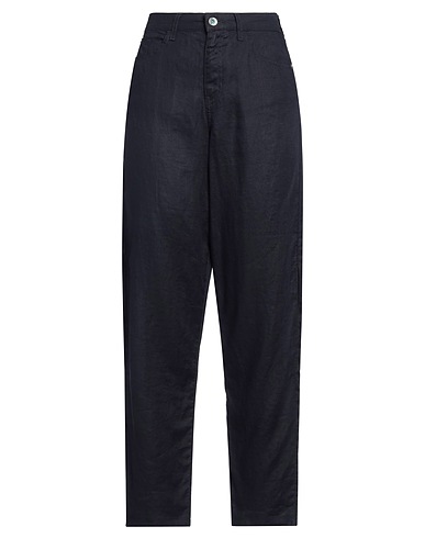 EMPORIO ARMANI Casual trouser Midnight blue 100% Linen