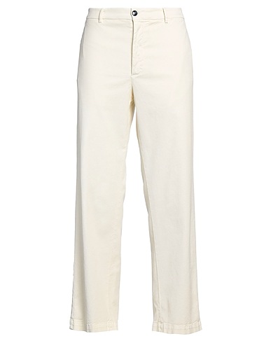 BARENA Casual trouser Off white 98% Cotton, 2% Elastane