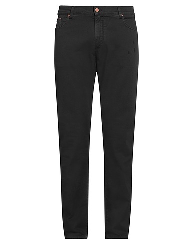 DANIELE ALESSANDRINI HOMME Denim trousers Black 97% Cotton, 3% Elastane