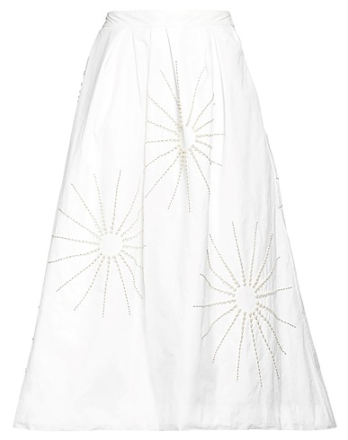 DRIES VAN NOTEN Midi skirt White 59% Polyester, 41% Polyamide