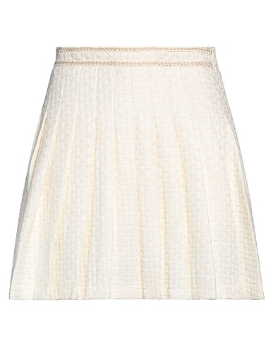DREAM CATCHER Mini skirt Ivory 80% Polyester, 18% Metallic fiber, 2% Elastane