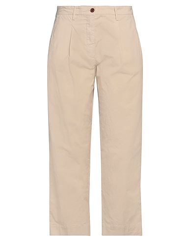 WHITE SAND Casual pants Beige 97% Cotton, 3% Elastane