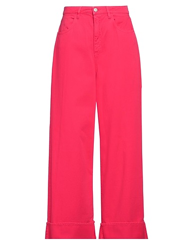 ICON DENIM Denim pants Fuchsia 100% Cotton