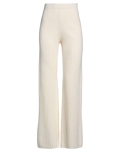 LANEUS Casual pants Cream 100% Wool