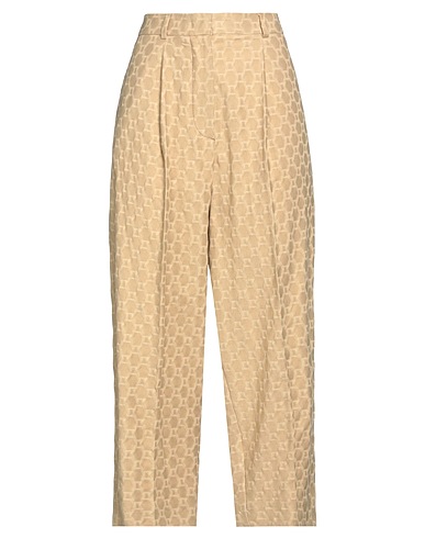 ODEEH Casual pants Beige 100% Cotton, Linen