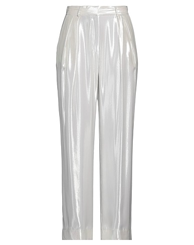 STAUD Casual trouser Silver 70% Silk, 30% Metallic fiber