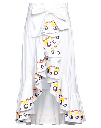 STELLA JEAN Midi skirt White 100% Cotton