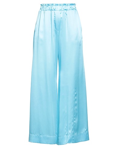 SLEEP NO MORE Casual trouser Sky blue 100% Silk