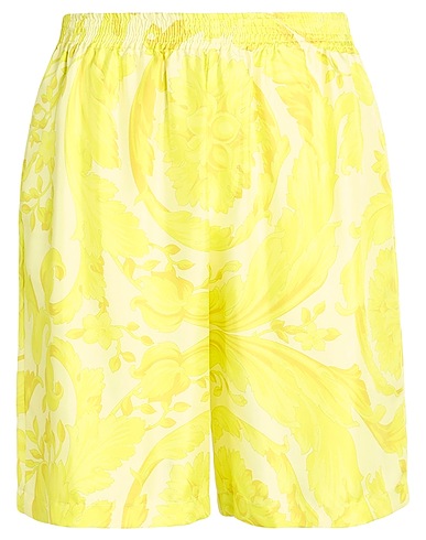 VERSACE Shorts & Bermuda Yellow 100% Silk