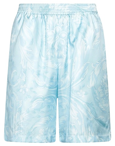 VERSACE Shorts & Bermuda Sky blue 100% Silk