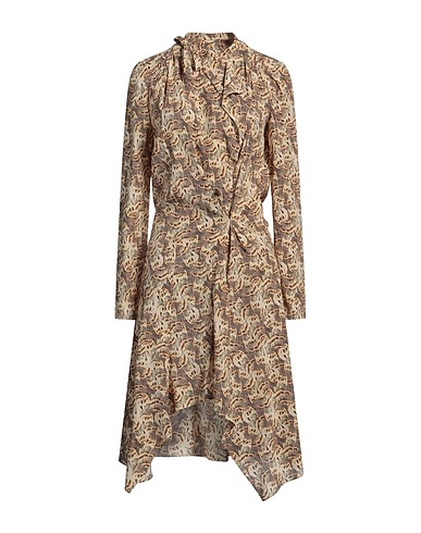 ISABEL MARANT Midi dress Beige 91% Silk, 9% Elastane
