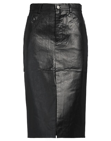 KASSL EDITIONS Midi skirt Black 68% Cotton, 29% Polyurethane, 3% Elastane