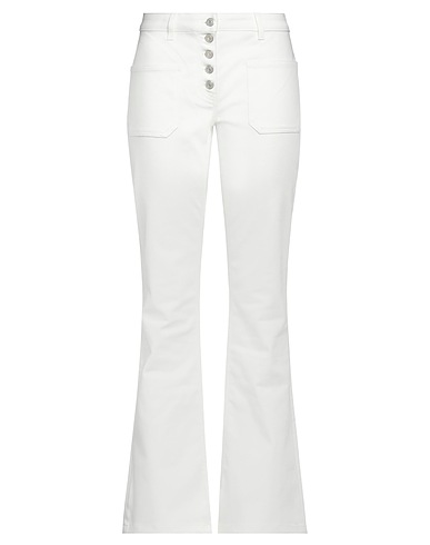 COURRÈGES Denim trousers White 99% Cotton, 1% Elastane