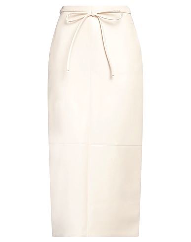 PHILOSOPHY di LORENZO SERAFINI Midi skirt Cream 100% Polyester, Polyurethane resin