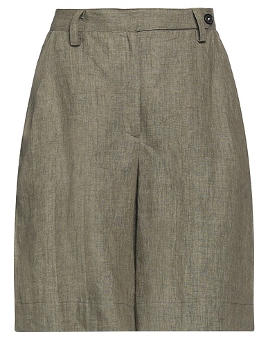 MASSIMO ALBA Shorts & Bermuda Military green 100% Linen