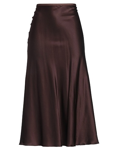 SIYU Midi skirt Chocolate brown 92% Silk, 8% Elastane
